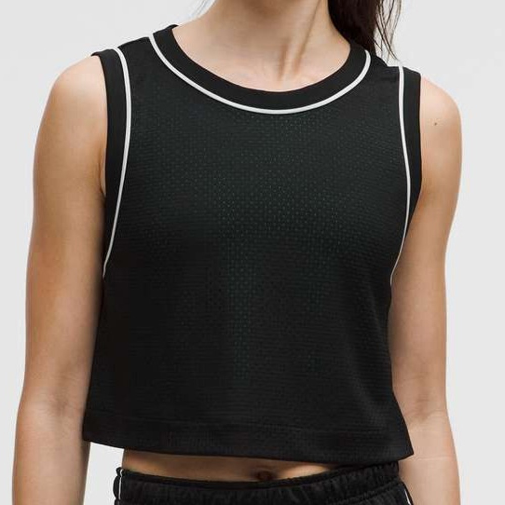 Lululemon Double-Layered Mesh Reversible Tank Top Black/Green Women's XL NWT